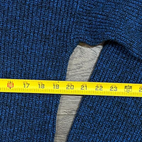 Vintage 80s Le Tigre Knit Sweater Blue Black Made in USA - Men's Size Large - Picture 6 of 7
